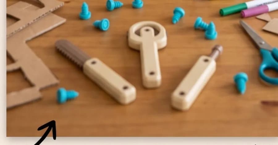 Herramientas sin filo y tornillos de colores del kit KRAFTY